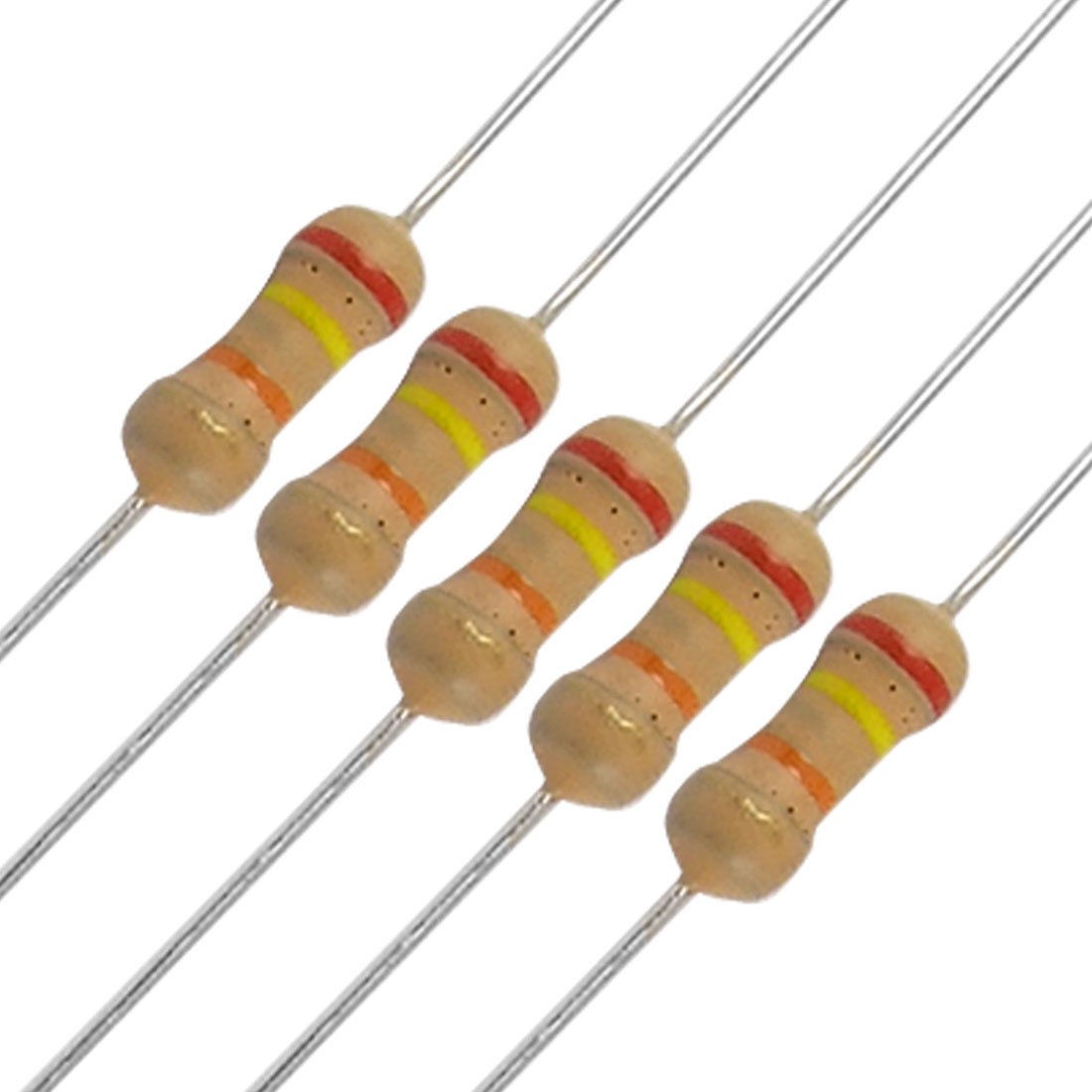 100 x 1/4W 250V 24K ohm Axial Carbon Film Resistors