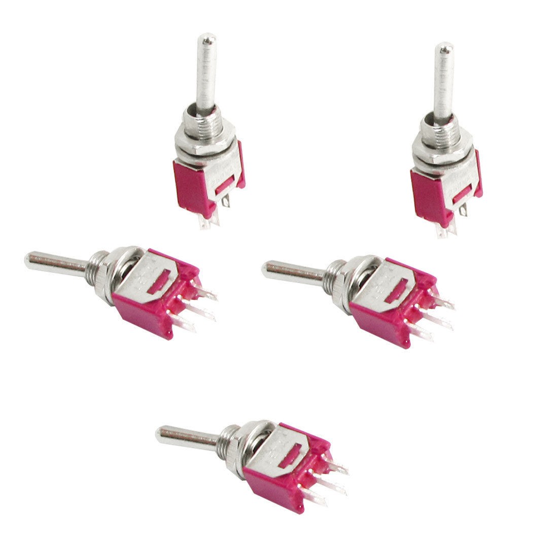 5pcs AC 250V 15A 3 Pins On/Off SPDT Latching Power Toggle Switch Burgundy