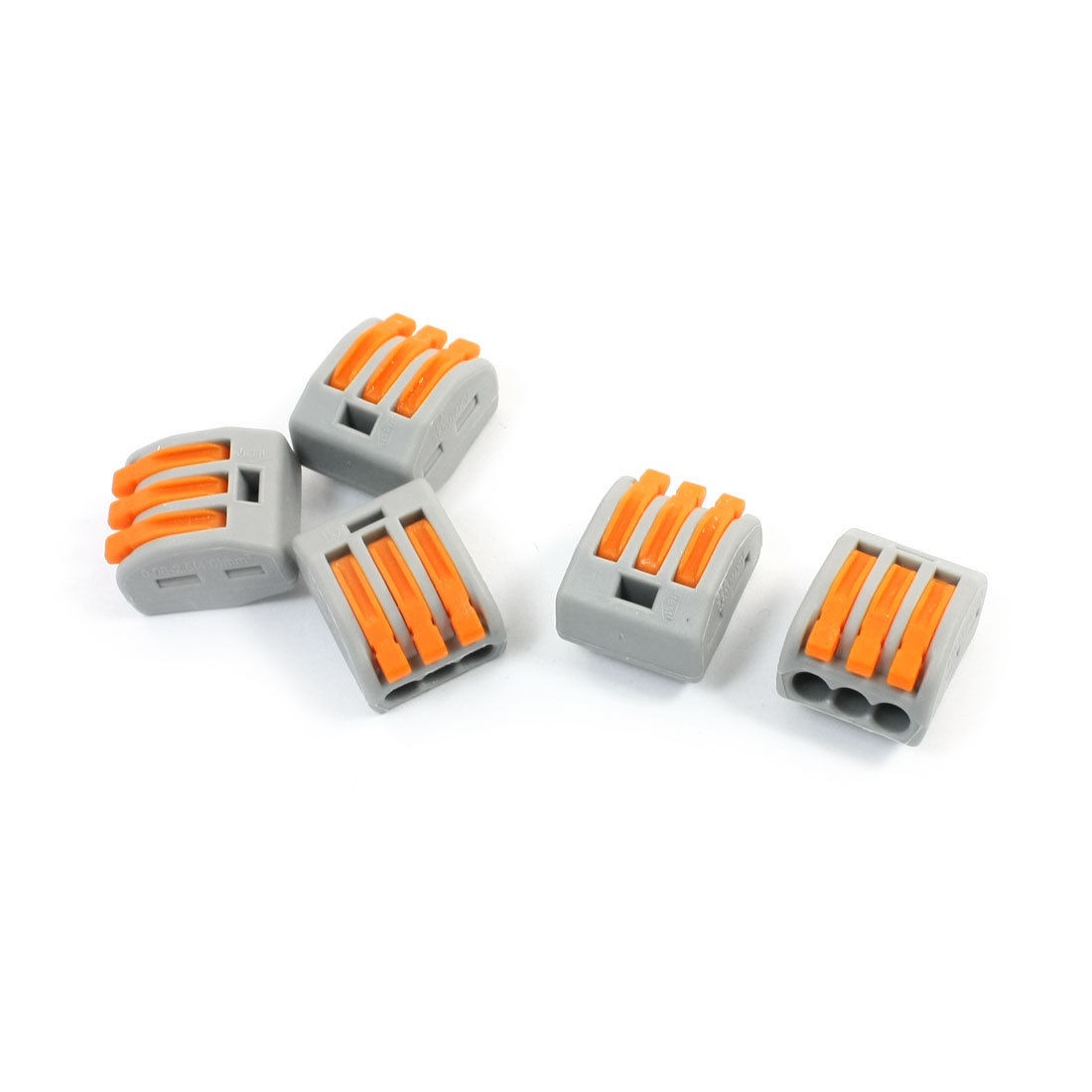 5 Pcs 3 Cond Lever Terminal Block AC 250V 32A 0 08 2 5MM2 0 08 4 0MM2