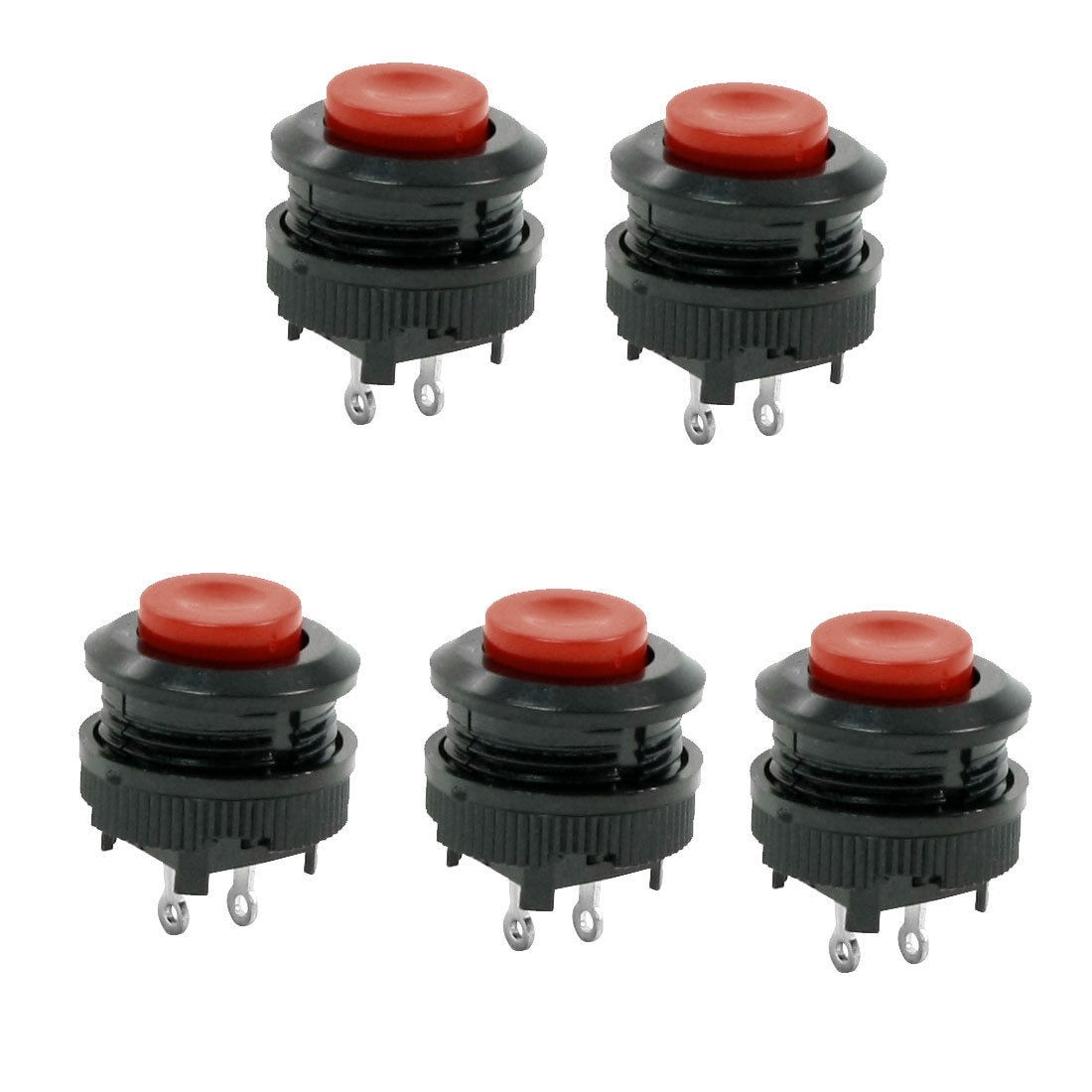 Arcade Game Machines 14mm Diameter Red Cap Momentary Push Button Switch 5pcs