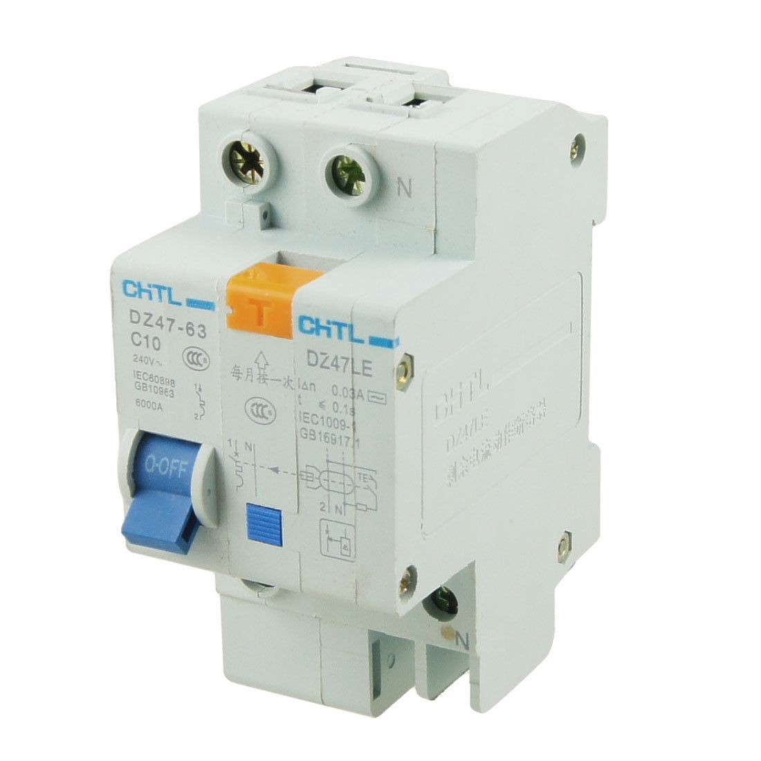 DZ47-63 AC 240V 1P+N Overload Protection ELCB Earth Leakage Circuit Breaker