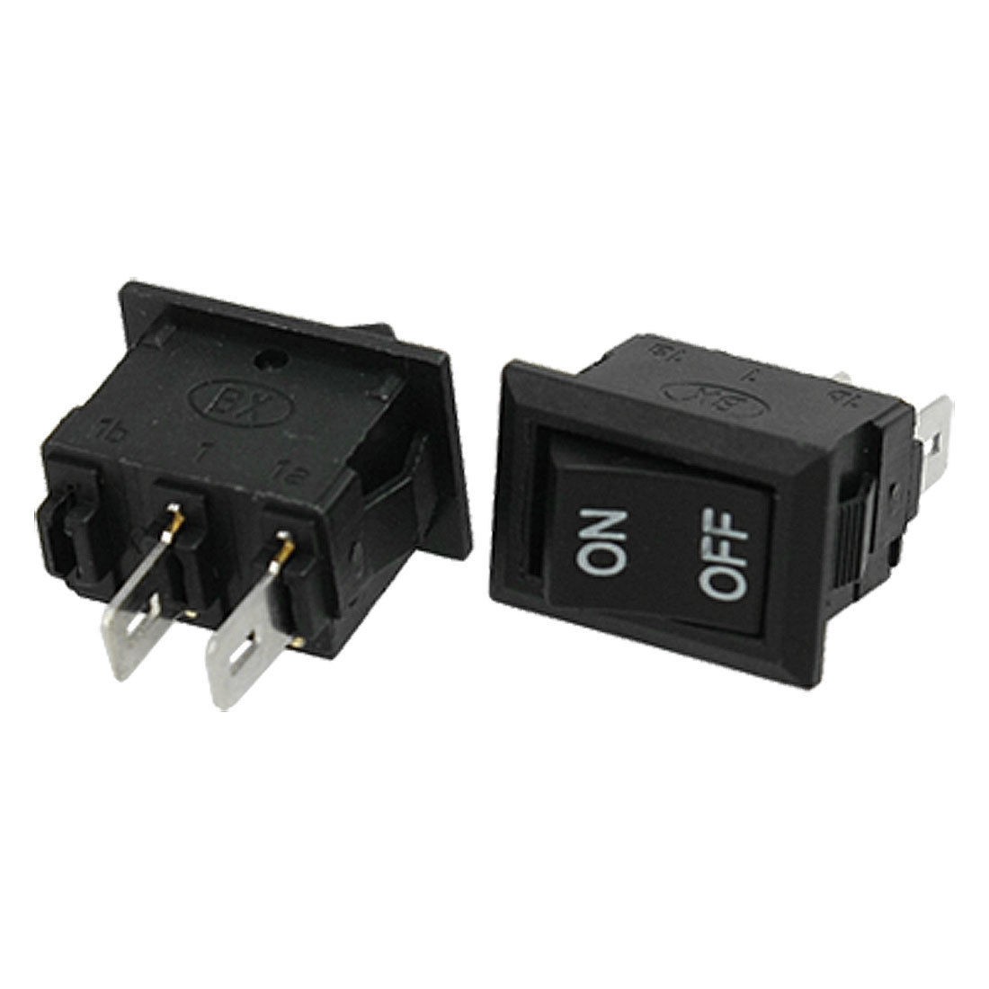 10pcs AC 250V 3A 2 Pin SPST On-off Snap In Boat Rocker Switch Black 15x10mm