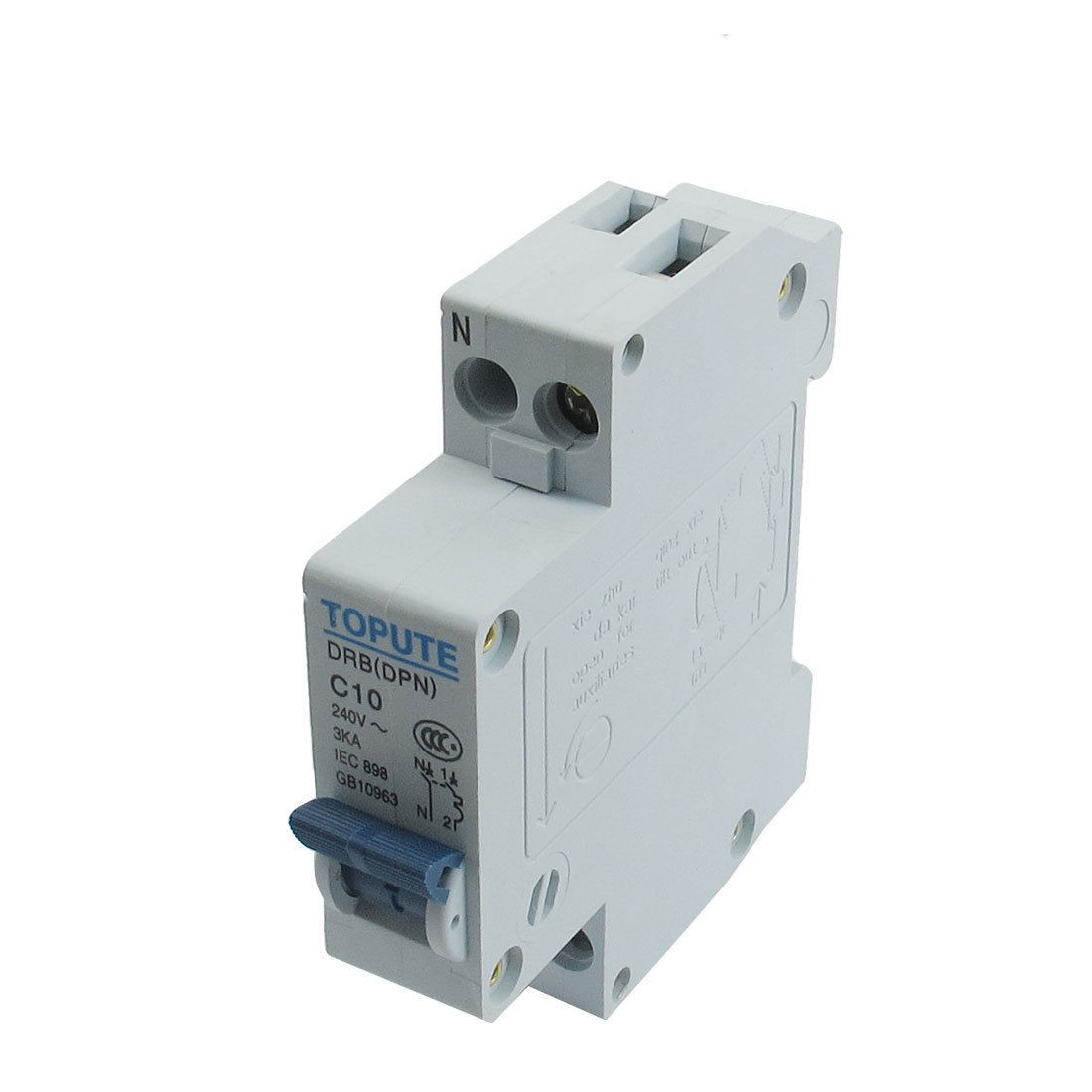 DIN Rail Mount 1P+N AC 240V 10A Overload Protection Circuit Breaker