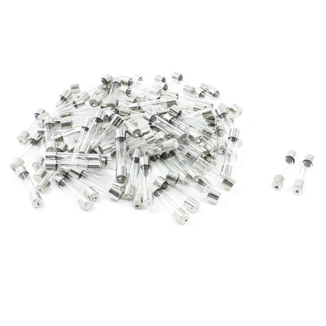 100 Pcs 250V 7A 6mm x 30mm Fast Blow Type Quick Glass Tube Fuses