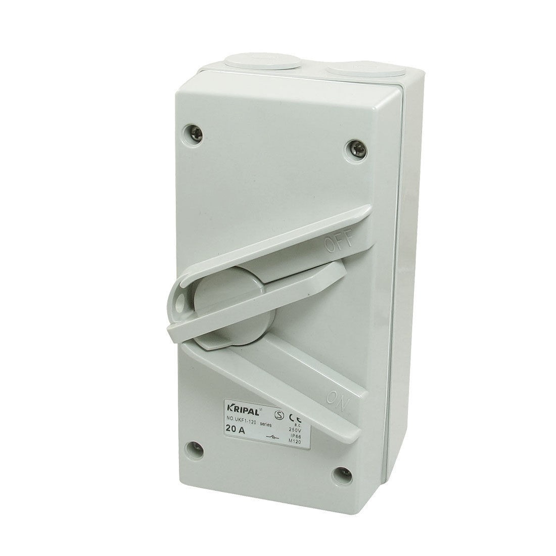 AC 250V 20A IP66 2-Postion OFF/ON SPST UKF1-120 Weatherproof Isolating Switch