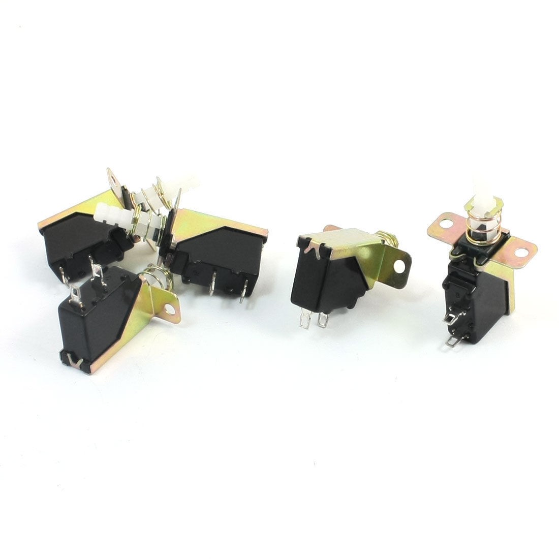 5Pcs 2P SPST Spring Loaded Locking Push Button Switch 5A/40A 250V AC SW-3