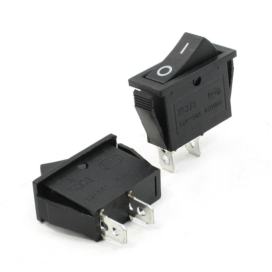 15A-30A 250VAC SPST 2 Pin Terminal I/O ON/OFF Snap in Rocker Switch 2 Pcs