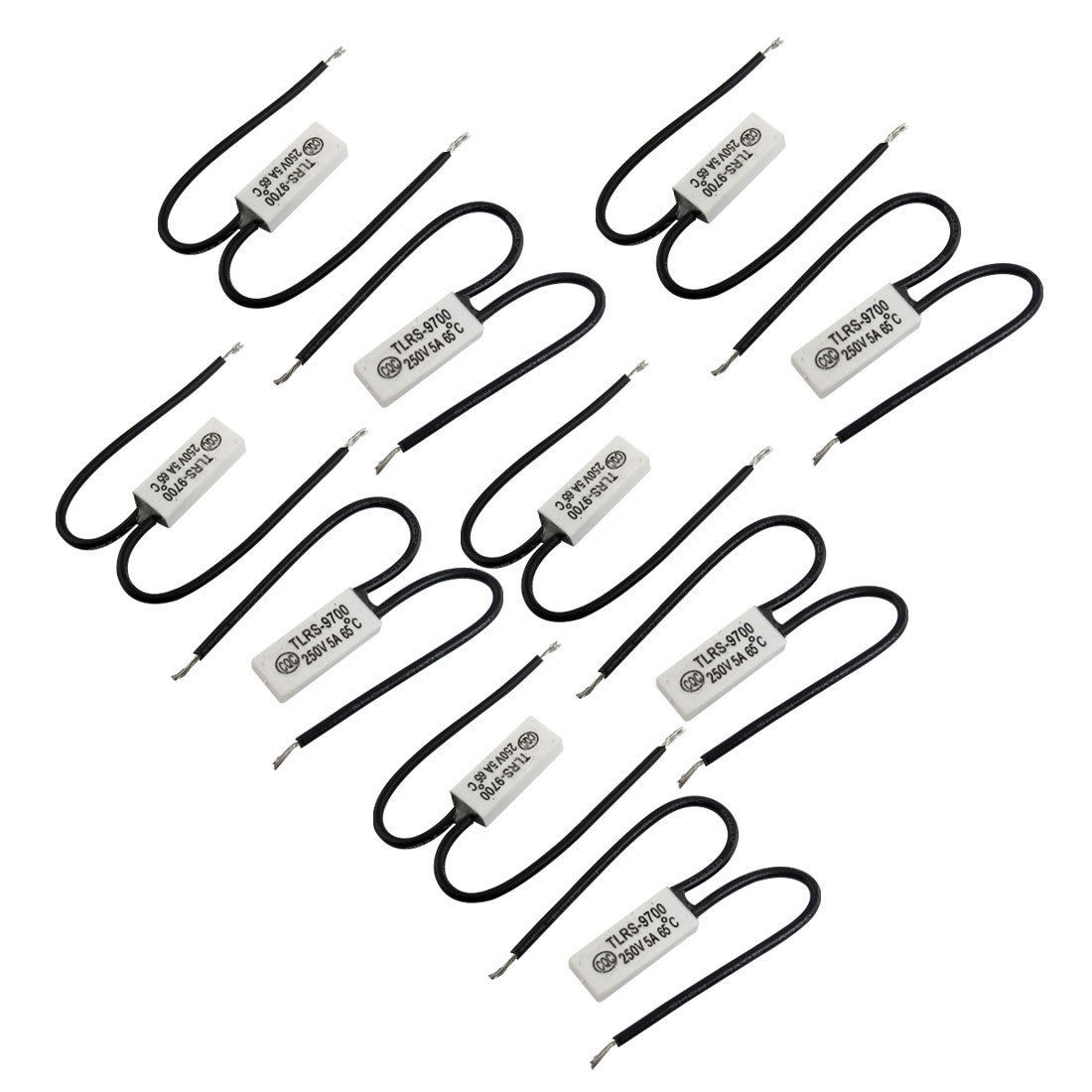 10 Pcs Plastic Temperature Control Switch Thermostat 65C Normal Close 250V 5A