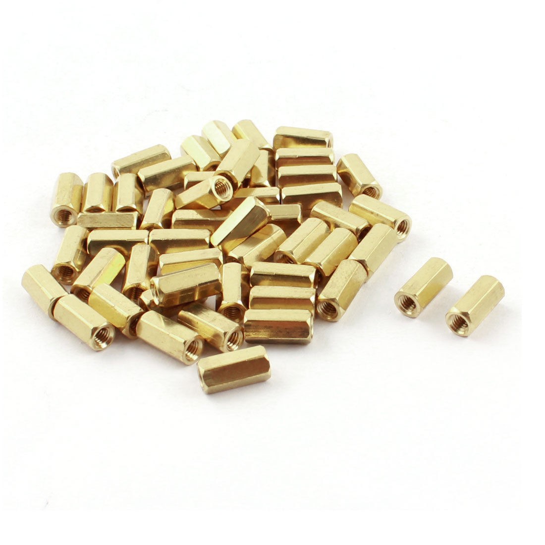 50Pcs Female Thread Brass Pillar PCB Standoff Hexagonal Spacer M3 x 10mm