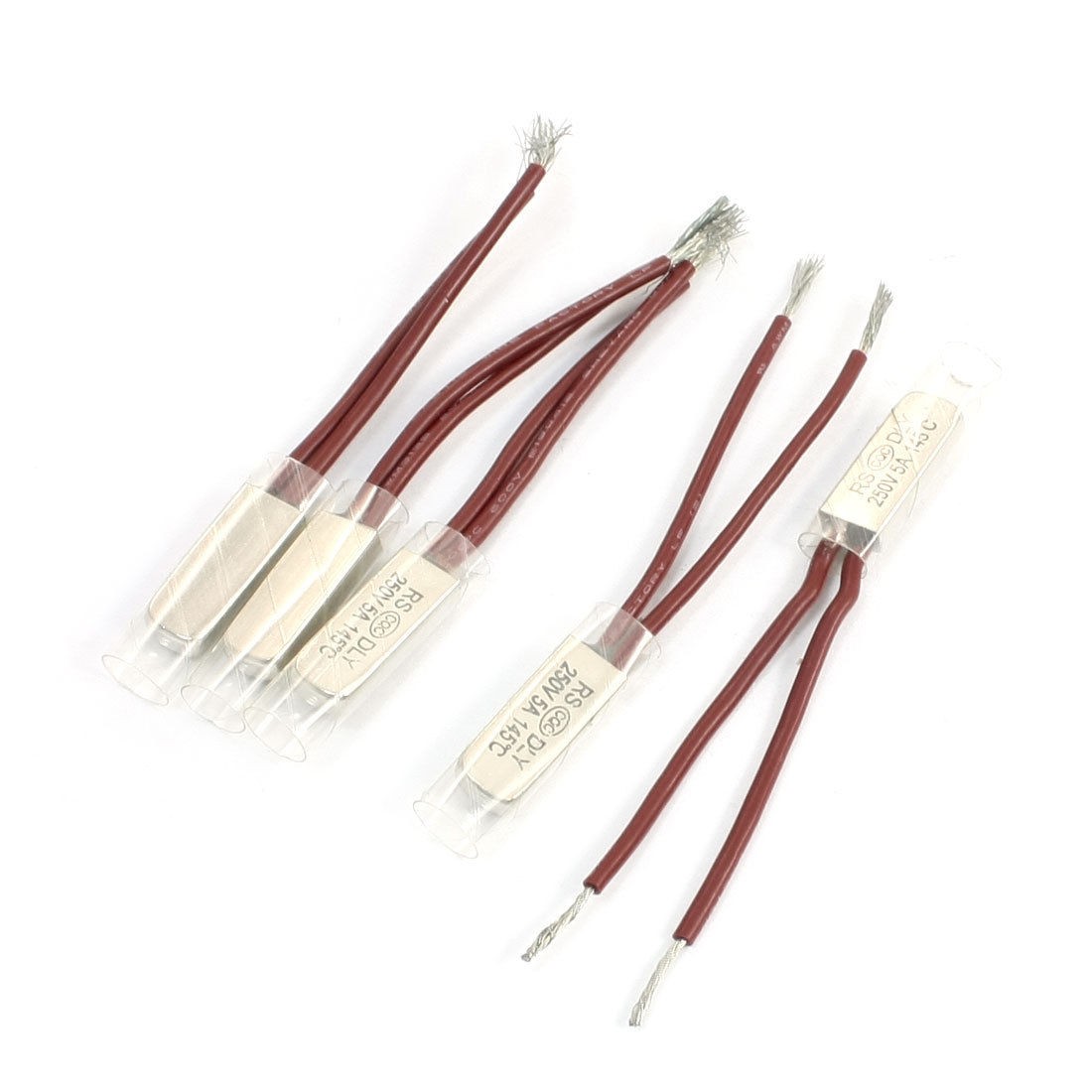 5 Pcs Circuit Protection 250V 5A 145C Thermal Cut-Off Temperature Fuses