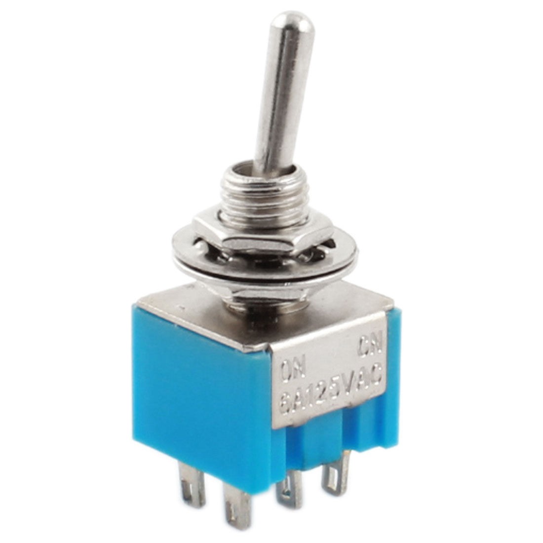 AC 125V 6A Rocker Type DPDT Latching 6 Terminals Toggle Switch