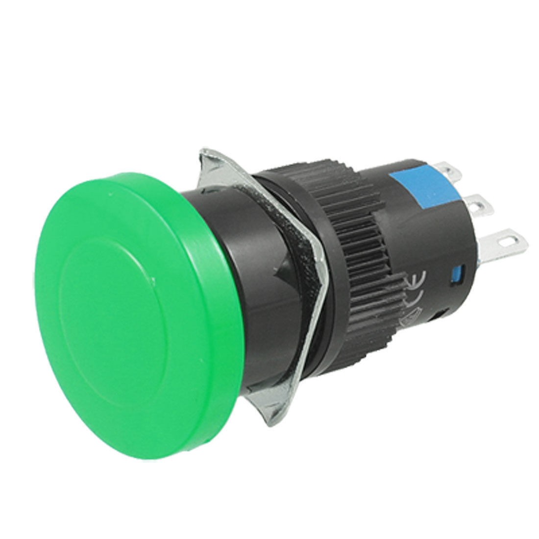 AC 220V Green Mushroom Push Button 1NO 1NC Type Switch