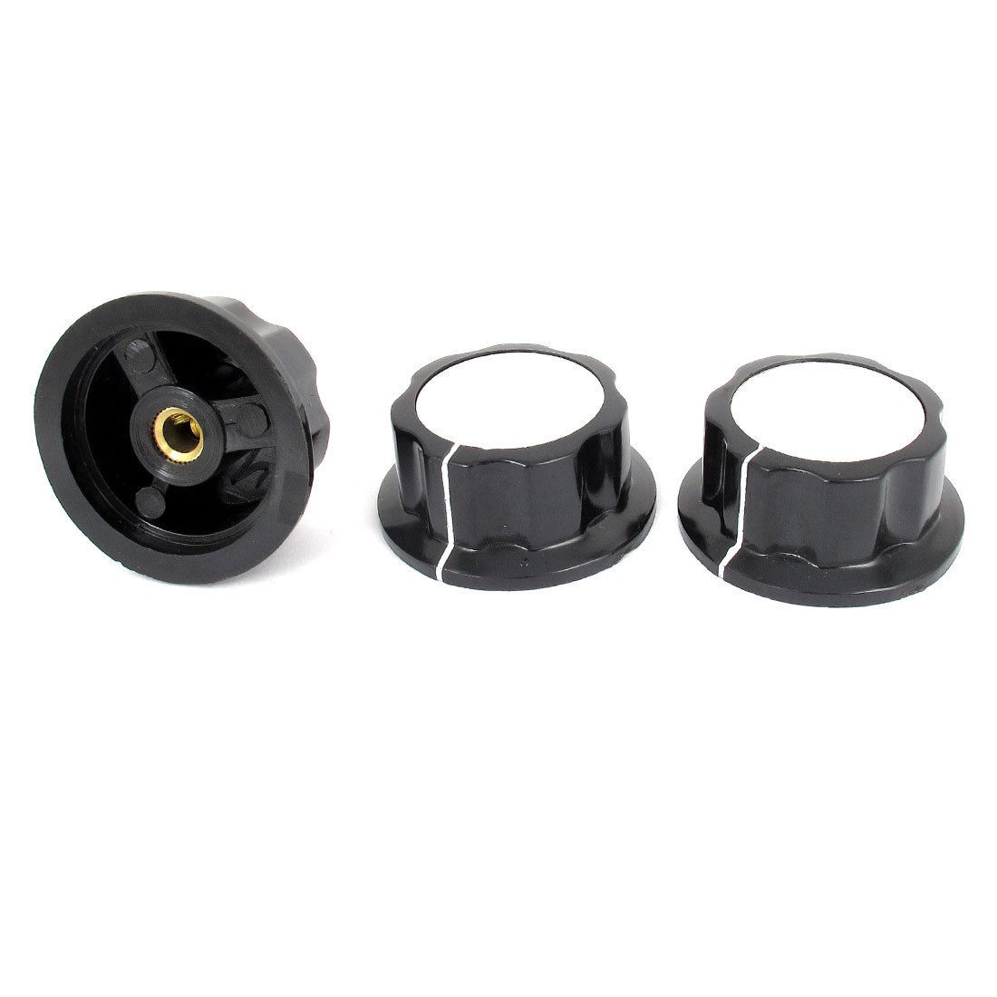 Adjustable Turn 36mm Top 6mm Shaft Insert Dia Potentiometer Rotary Knobs 3 Pcs