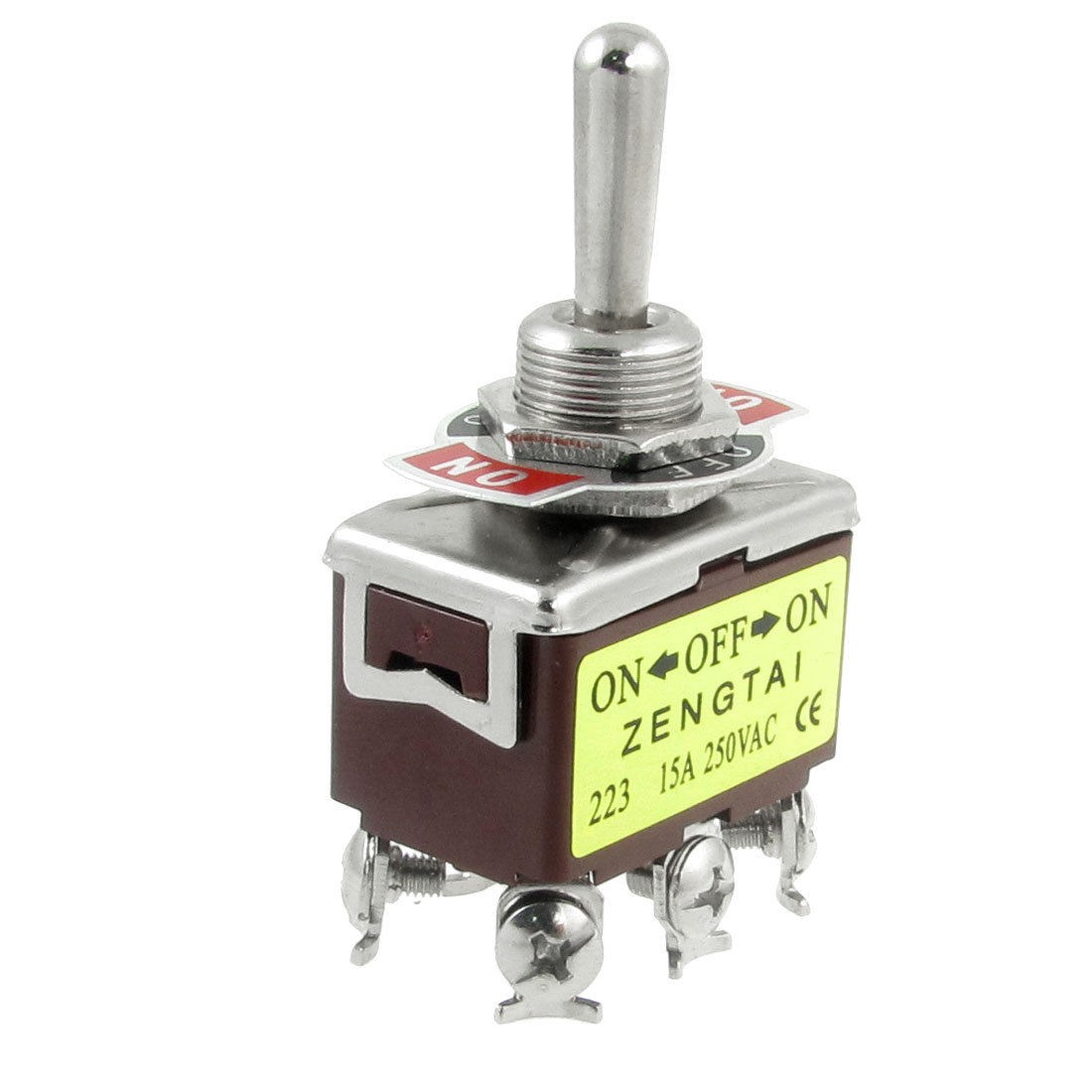 AC 250V 15A on/off/on 3 Position 6 Terminals Momentary 2P2T DPDT Toggle Switch