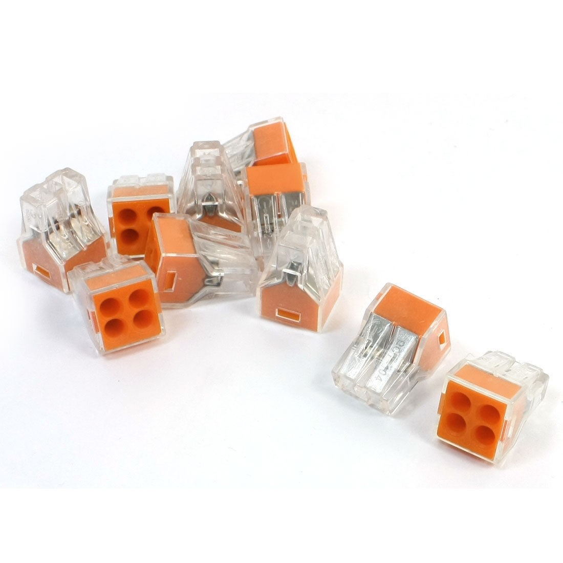 10Pcs 0.75-2.5mm2 1.5-2.5mm2 4 Way Push in Wire Quick Connector AC 250V 24A