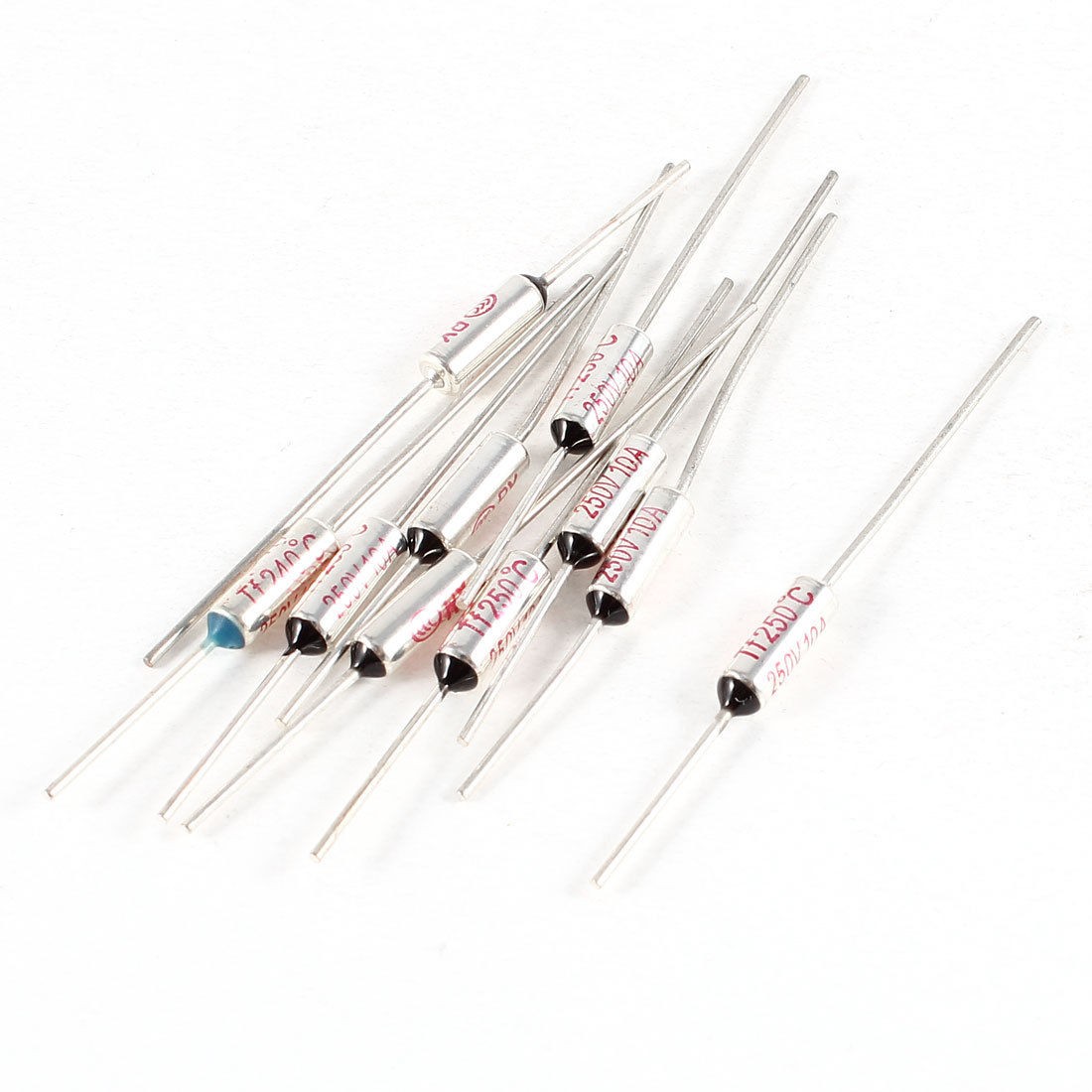 10 Pcs 250VAC 10A 250C Metal Temperature Thermal Fuses for Electric Rice Cooker