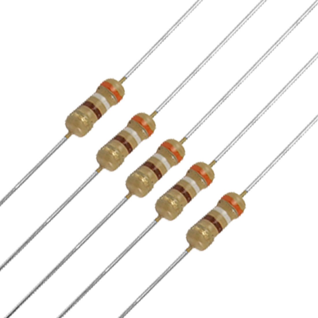 100 x 1/4W 250V 390 Ohm Axial Carbon Film Resistors