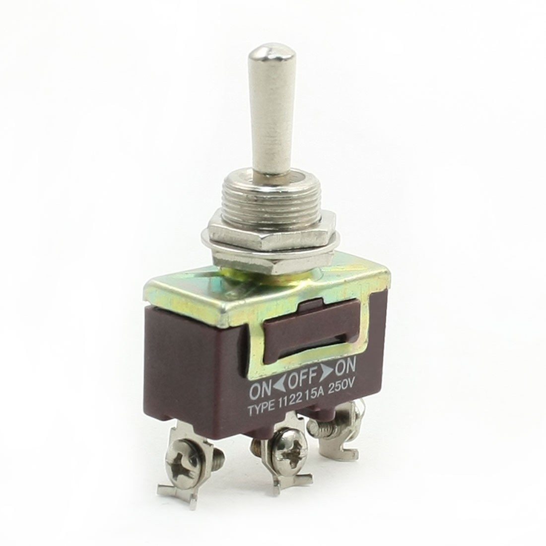 AC 250V 15A SPDT 3 Screw Terminals 3 Positions ON/OFF/ON Mini Toggle Switch
