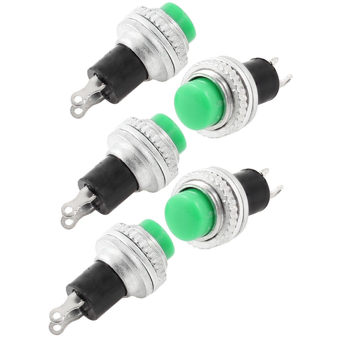 DS-314 SPST Green Momentary Push Button Switch AC 250V 3A 2 Pins 5 Pcs
