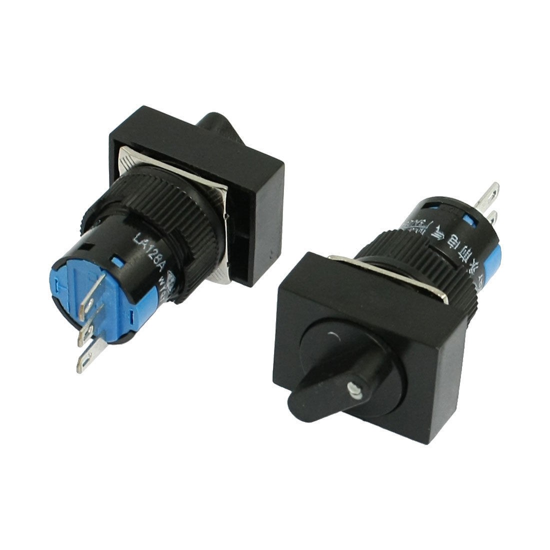 AC 250V 5A Rectangular 2 Position 1NO 1NC Selector Push Button Switch 2 Pcs