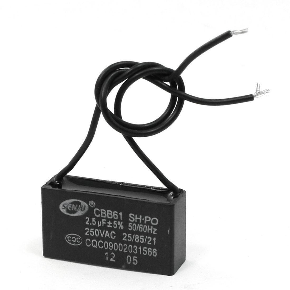 CBB61 2.5uF AC 250V Rectangle Non Polar Motor Strating Capacitor