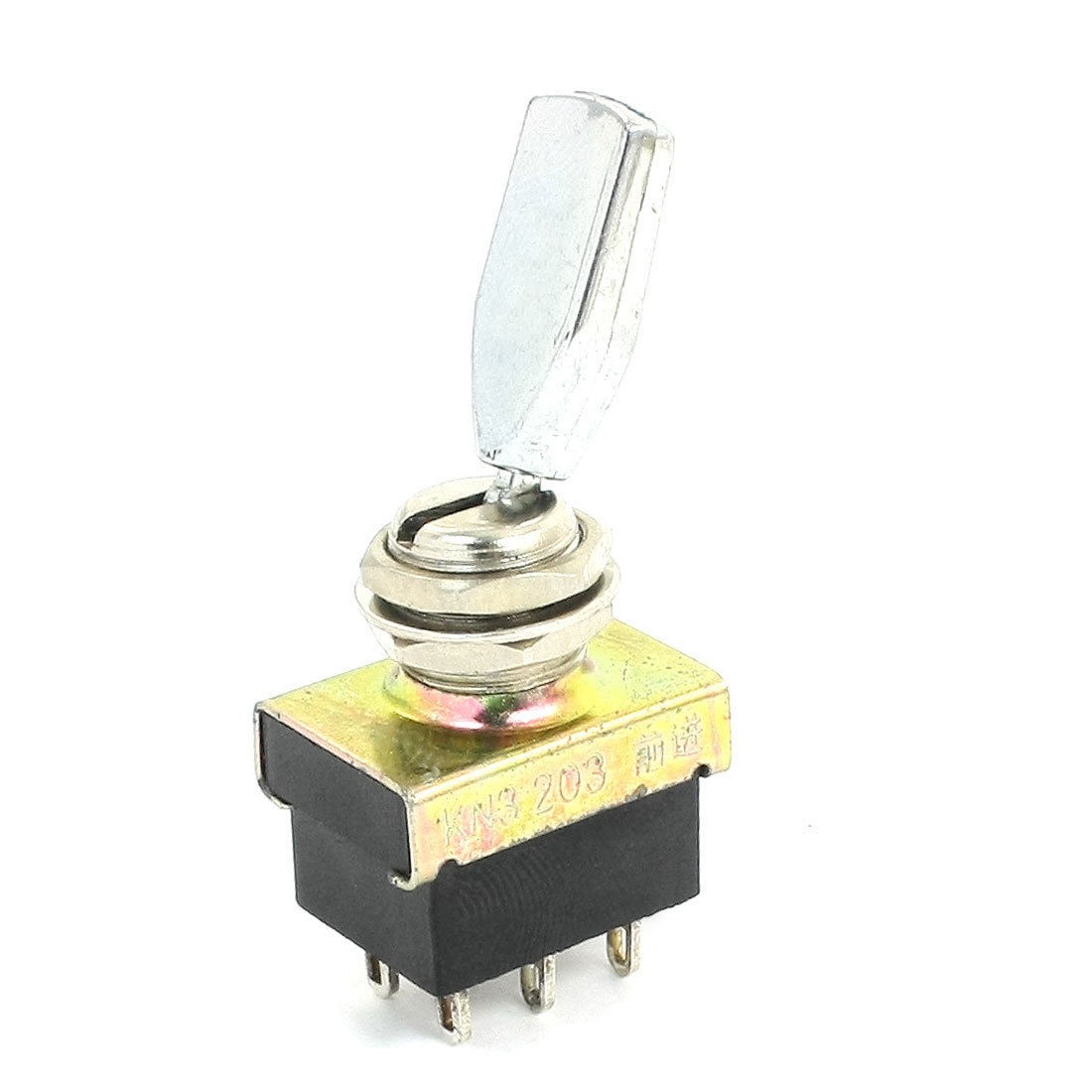 AC 220V 3A ON/OFF/ON 3 Positions 9 Pin Latching Toggle Switch DPDT KN3-203