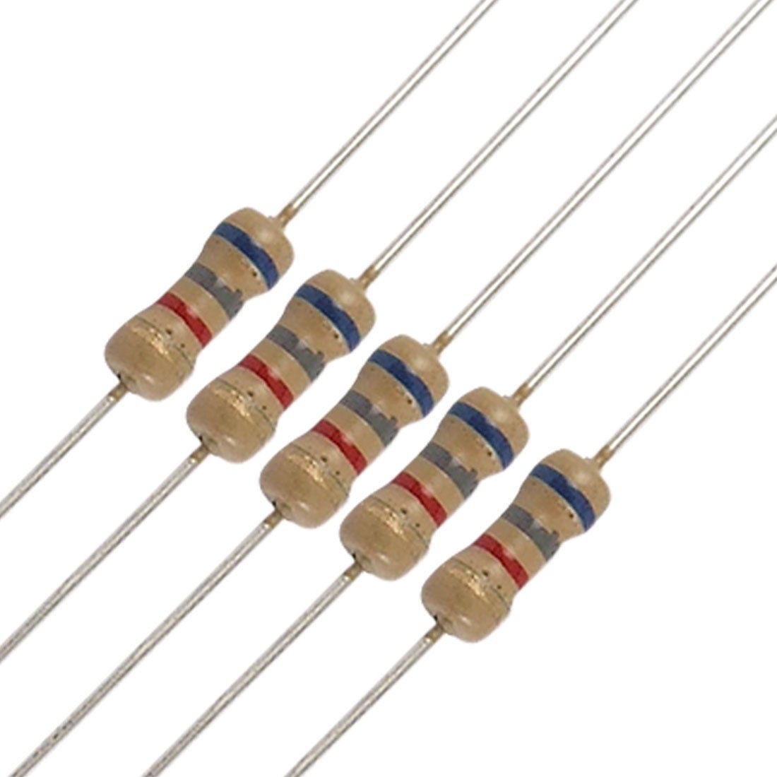100 x 1/4W 250V 6.8K Ohm 6K8 Axial Carbon Film Resistors
