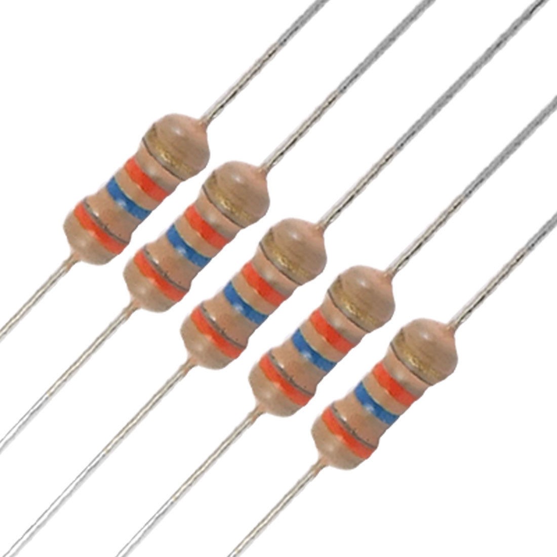 100 x 1/4W 250V 36K ohm Axial Leads Carbon Film Resistors