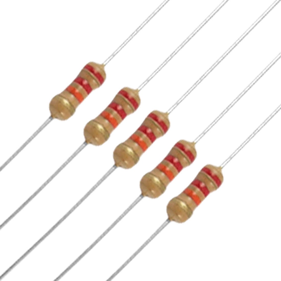100 x Resistors 22K ohm 1/4W 250V 5% Carbon Film 22KR