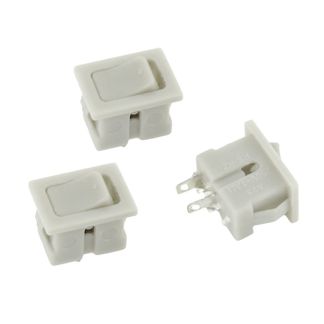 3 Pcs 2 Pin On-off Type SPST Flush Mounted Fan Rocker Switch 250VAC 1A