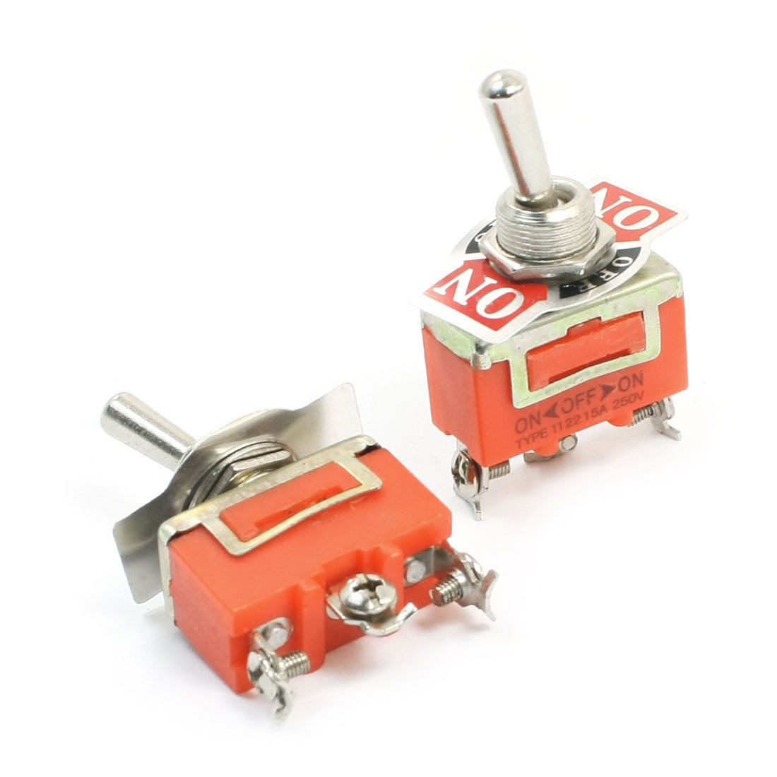 SPDT ON/OFF/ON 3 Position Power Control Toggle Switch AC 250V 15A E-TEN1122 2pcs