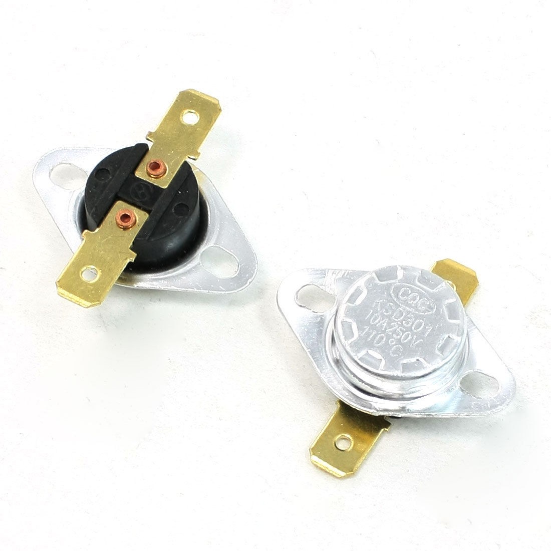 2 Pcs 110C 250V 10A NC Temperature Controlled Plastic Switch KSD301