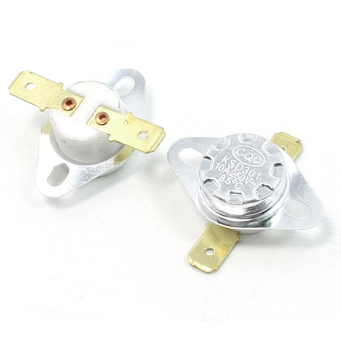 2 Pcs NC 2 Pin 85C Temperature Control Swtich Ceramic Thermostat 10A AC 250V