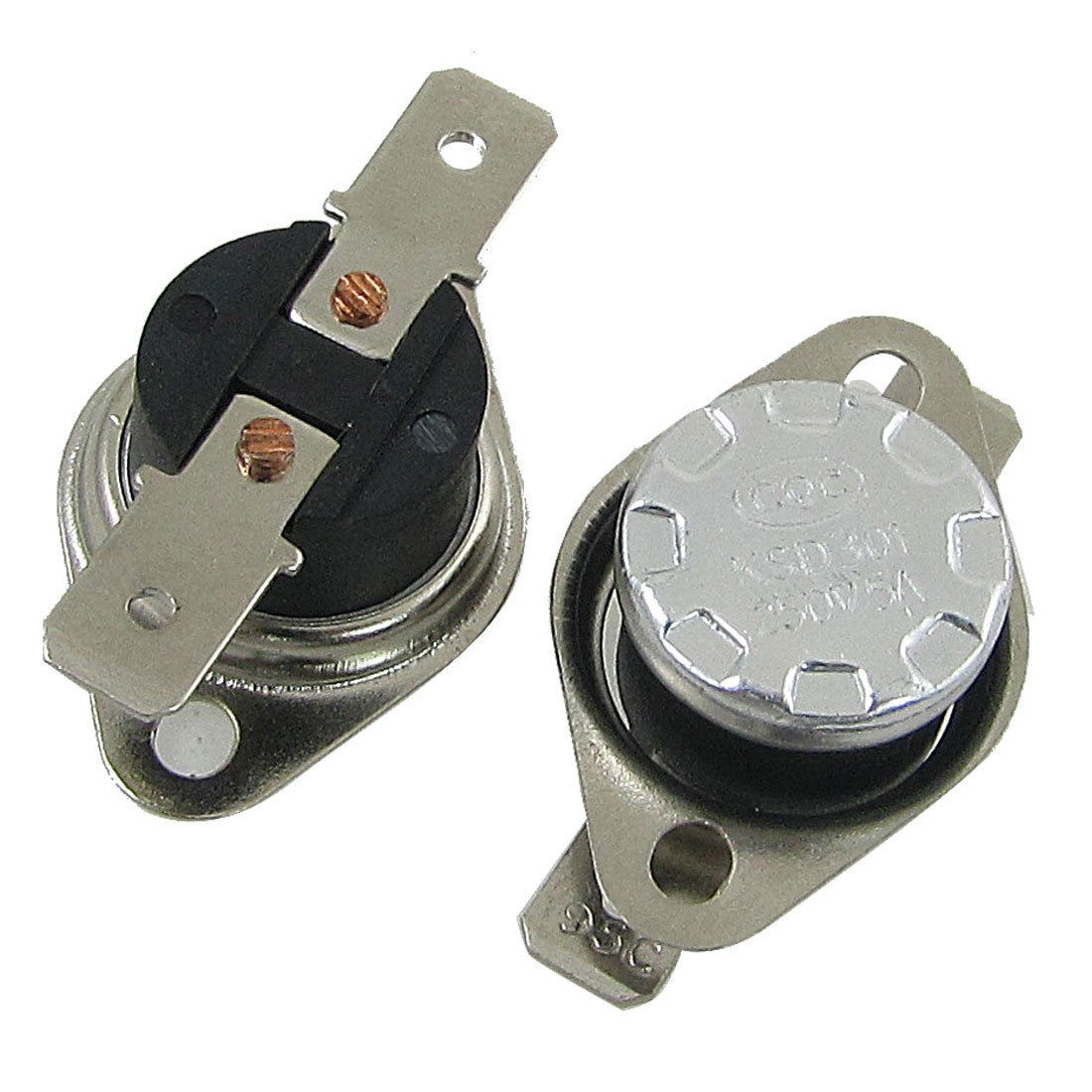 2 Pcs 95 Celsius NC Thermostat Temperature Controoled Switch 250V 5A KSD301