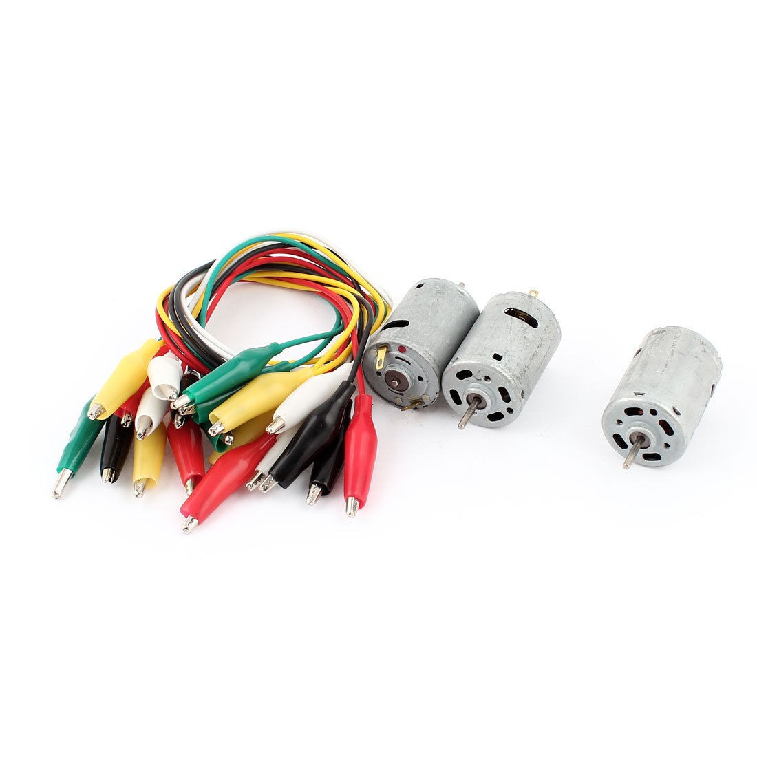3 Pcs Metal Housing Motor 9000-15000RPM DC 6-12V + 10 Pieces Alligator Clip Wire