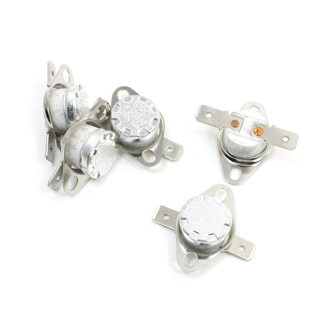 5 x Normal Closed 200 Celsius 2 Pin Temperature Controlled Switch 250V 10A