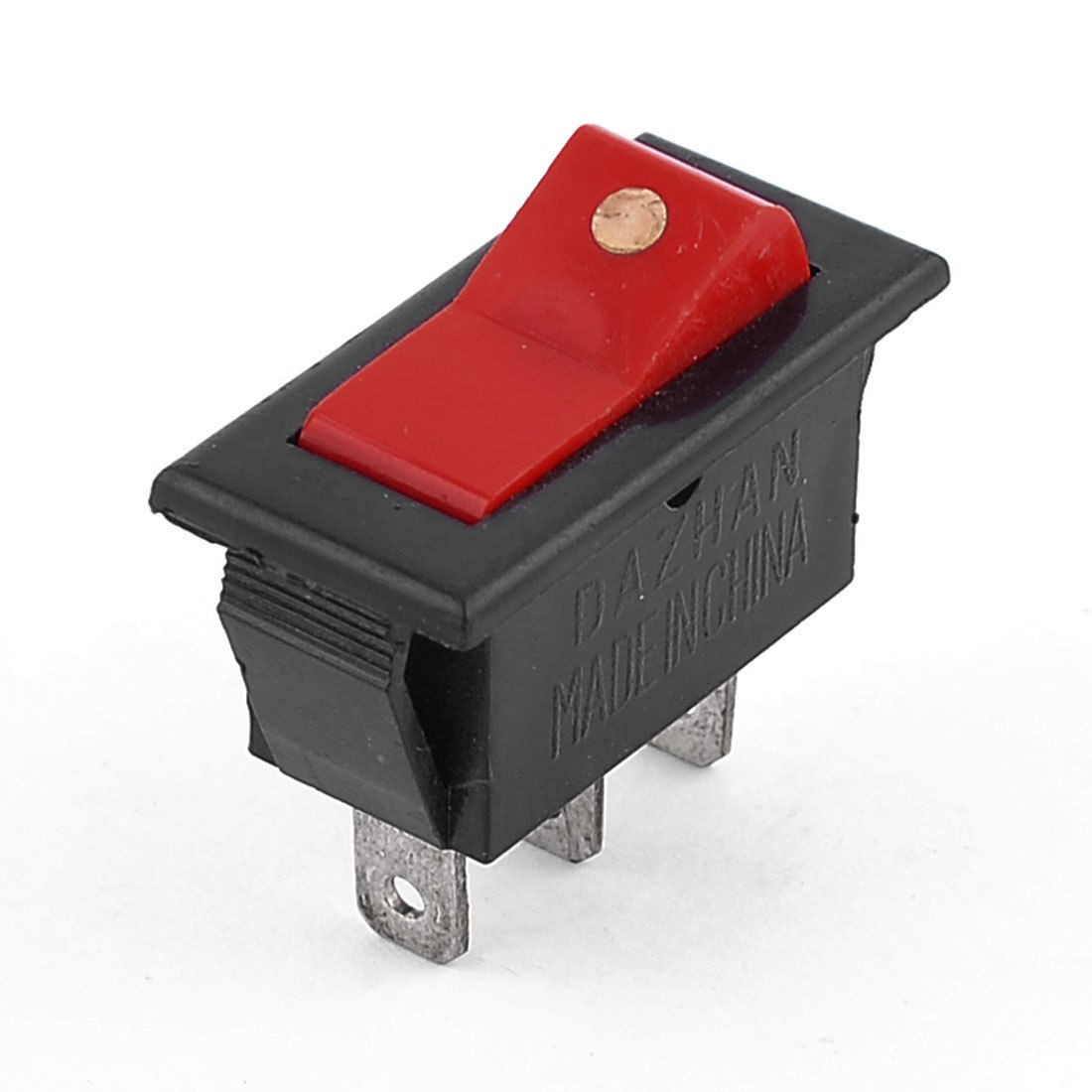 AC 250V 6A 3 Pins SPDT ON-OFF Snap In Rocker Boat Red Black