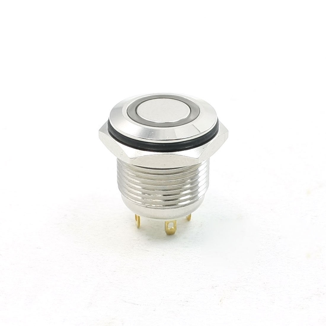 AC 250V 2A DPST Normal Open Momentary Action Blue Pilot Lamp Push Button Switch