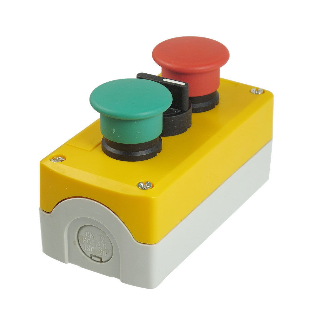 240V 3A Momentary 3-Position Selector Red Green Mushroom Push Button Station