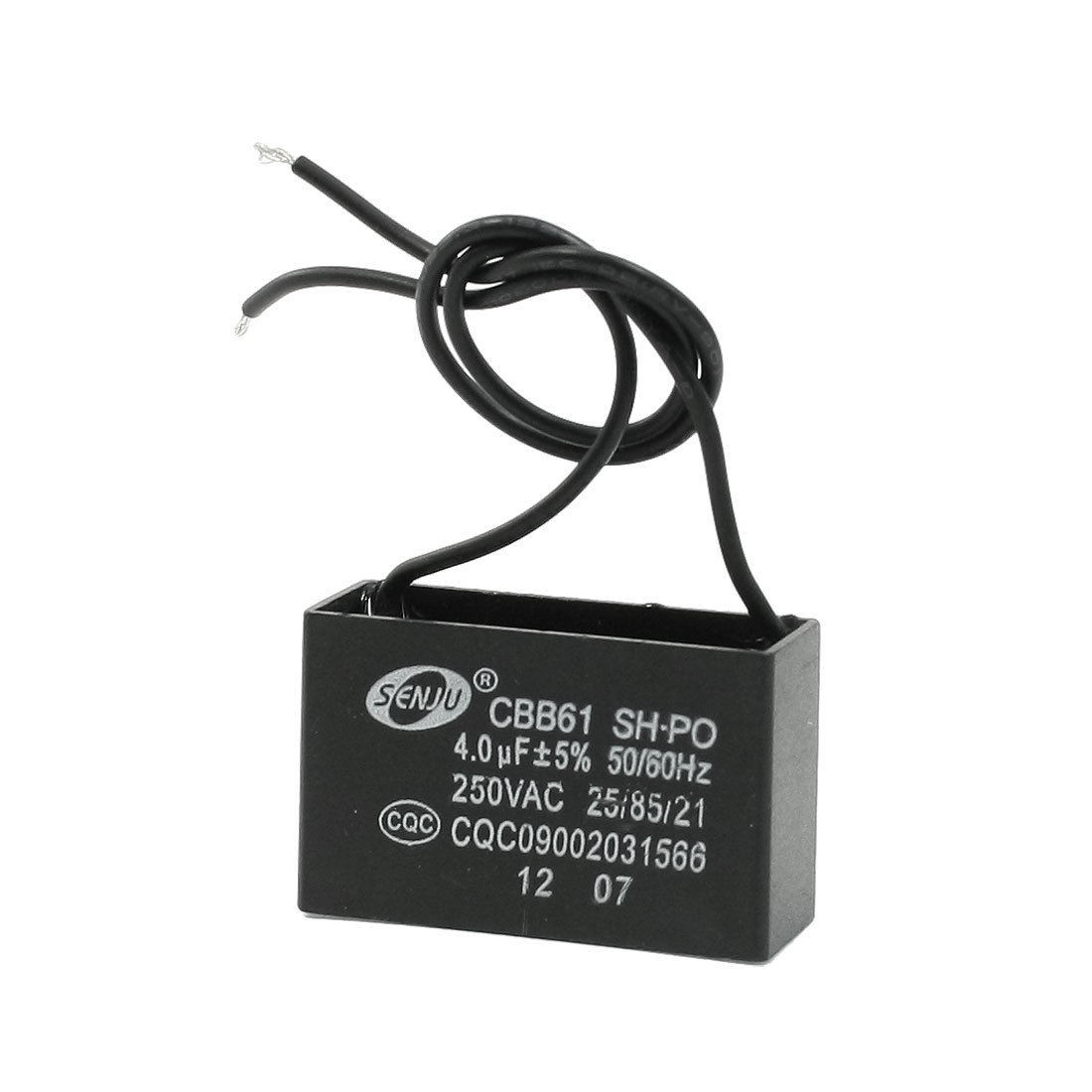 CBB61 4uF AC 250V Rectangle Non Polar Motor Strating Capacitor