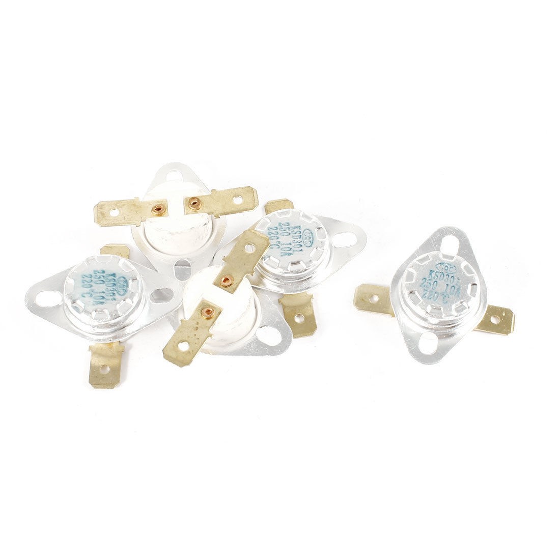 5PCS KSD301 250V 10A 220 Celsius Normal Close Temperature Controlled Switch