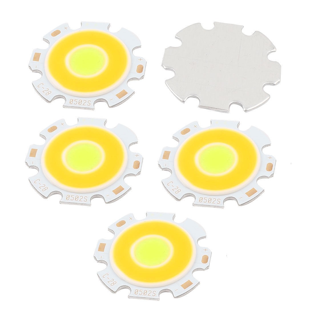 5W DC15-18V 300mA 80-100LM/W Warm White LED Light COB Lamp Bead Chip 5 Pcs