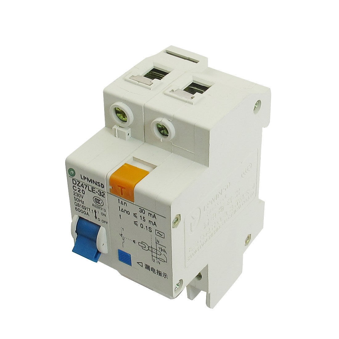 DZ47LE-32 20A 230VAC 6000A Breaking Capacity 1 Poles Circuit Breaker