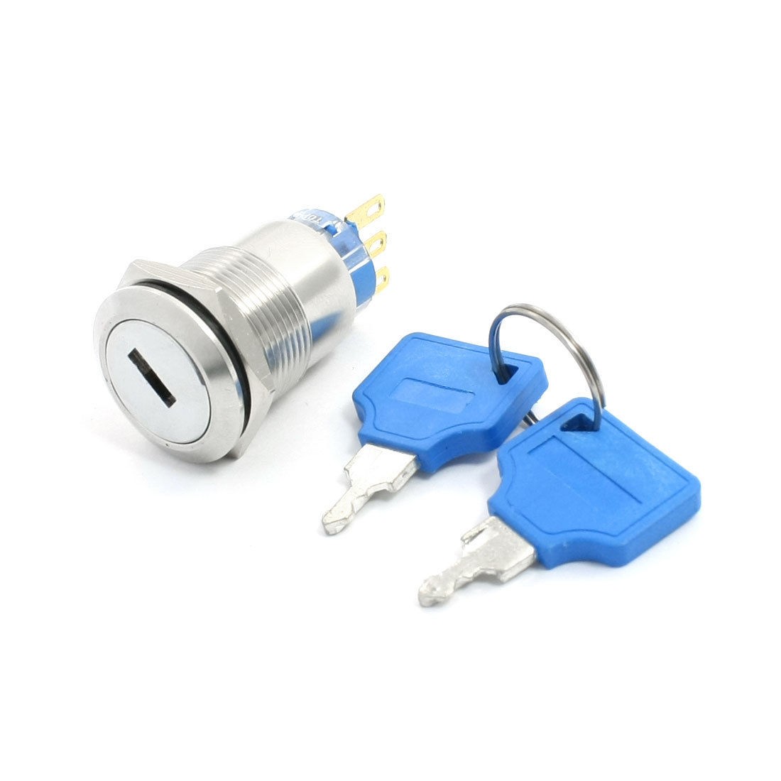 Electric 2 Positions 1NO 1NC SPDT Keylock Switch AC 250V 5A w 2 Keys