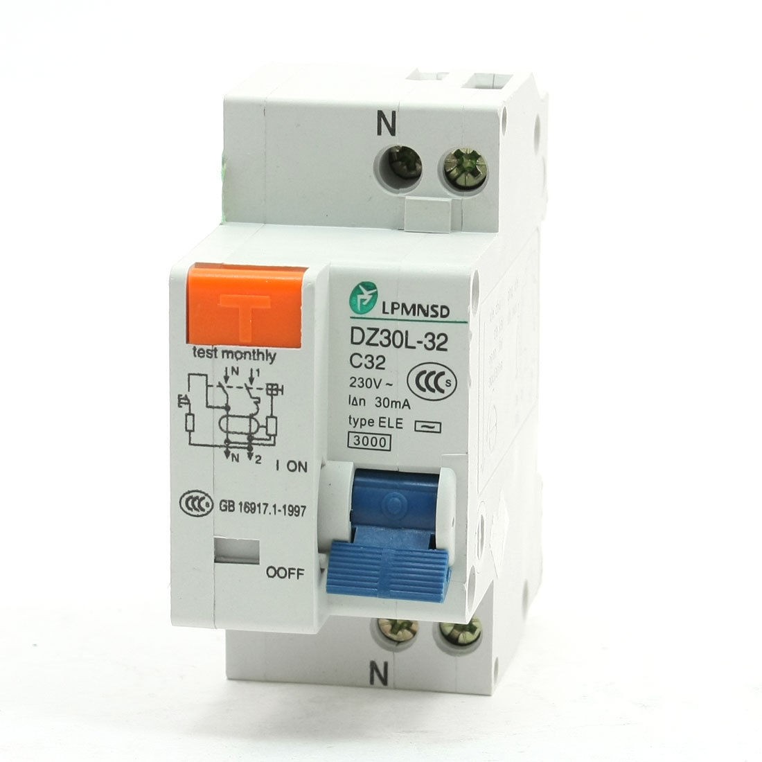 DZ30L-32 1 Phase 3000A Overload ELE Circuit Breaker 230V 32A