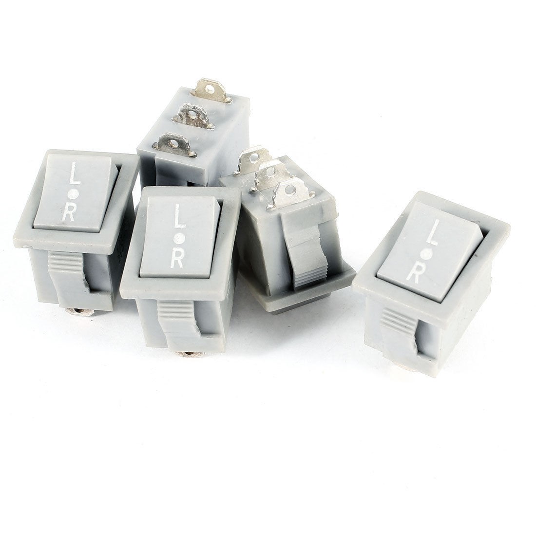 5 Pcs KCD3-B AC 250V 6A 12A 3Pin SPDT On/Off/On Rocker Switch Gray
