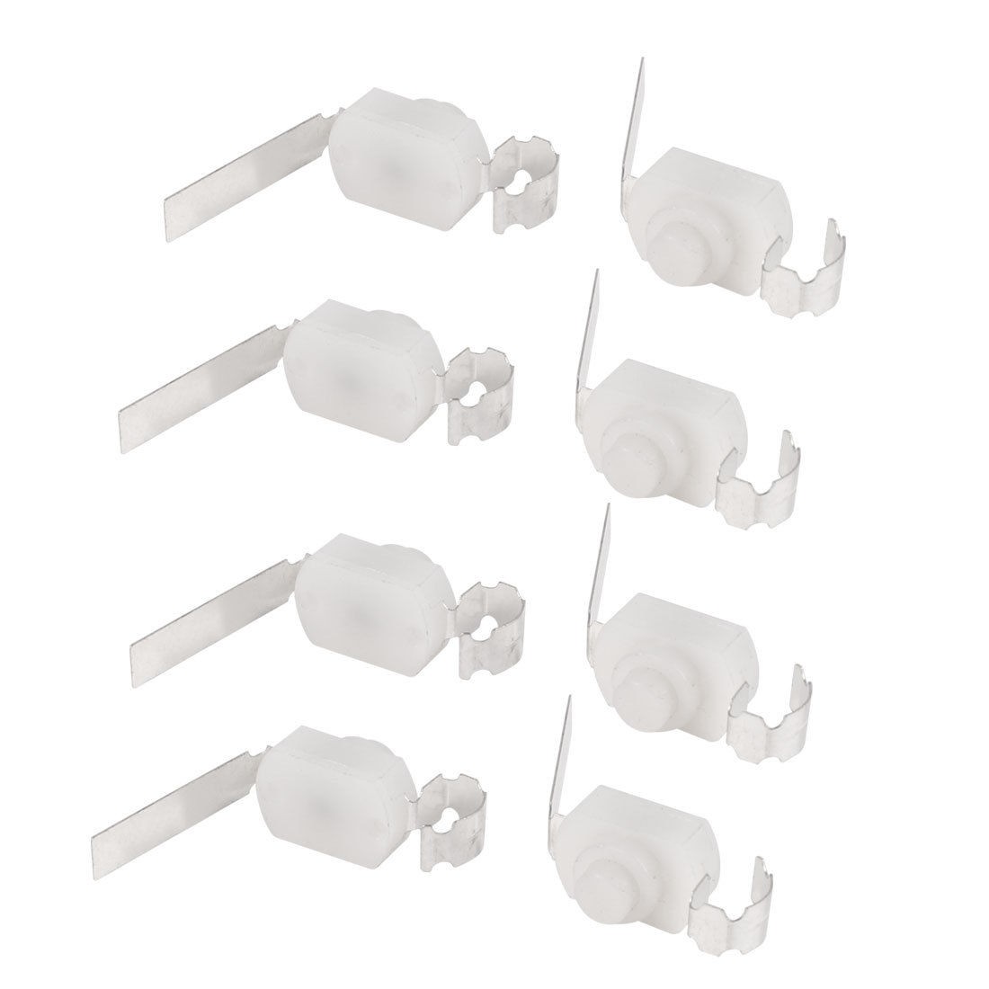 8 Pcs AC 250V 1.5A Vertical 2 Pins Electric Torch Push Button Switch White