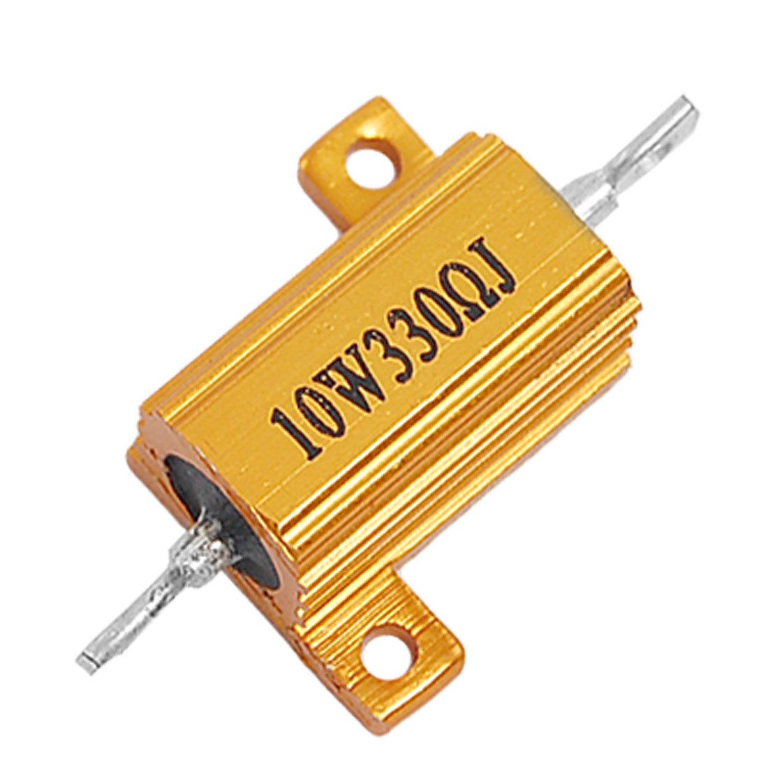 10W Power 5% 330 Ohm Aluminum Casing Resistor Gold Tone