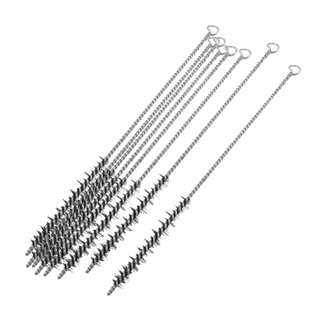 30cm 12"long Spiral Twisted Handgrip Steel Wire Tube Clean Brush 8 Pcs