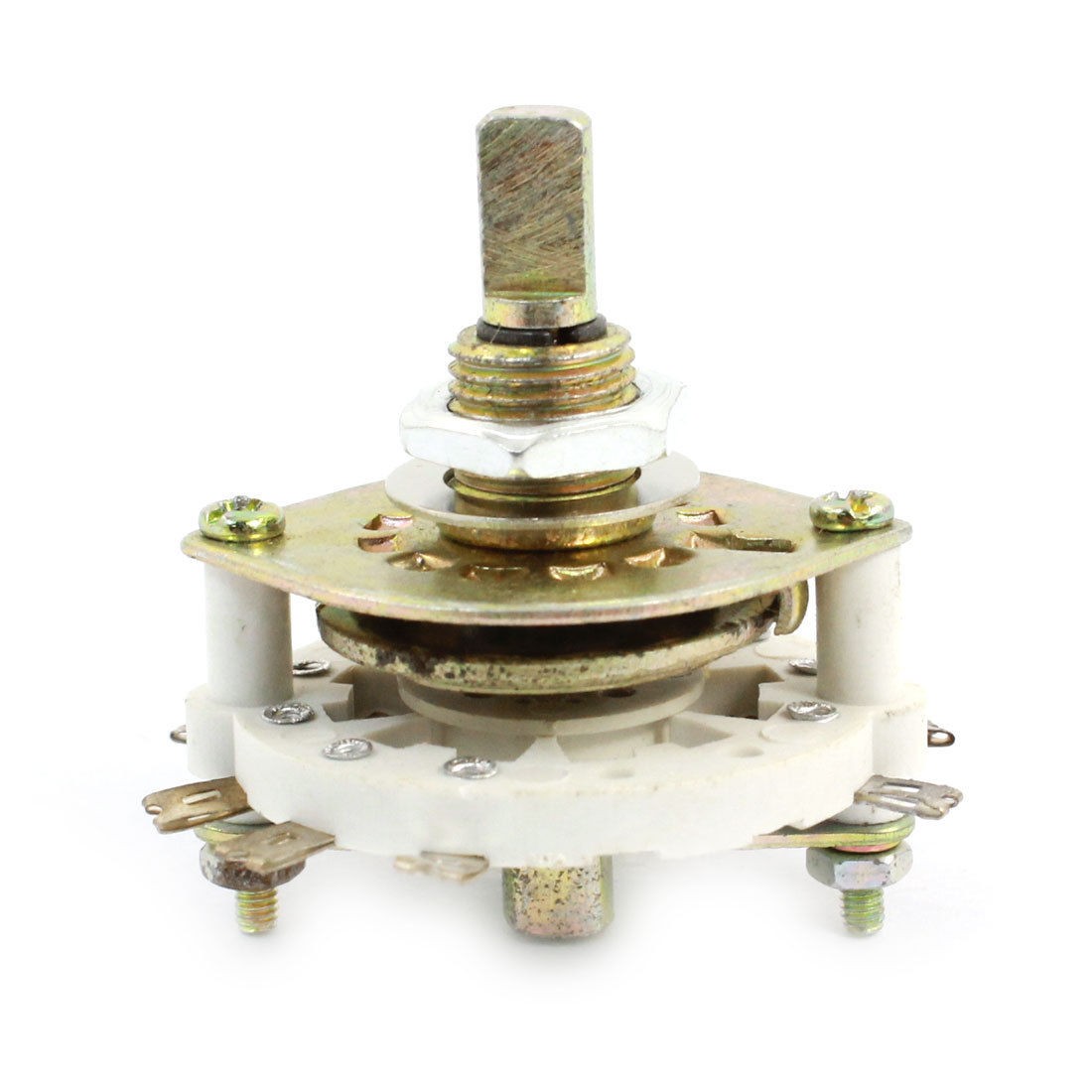 White Ceramic 2P3T 2 Pole 3 Throw Band Channel Rotary Switch Selector